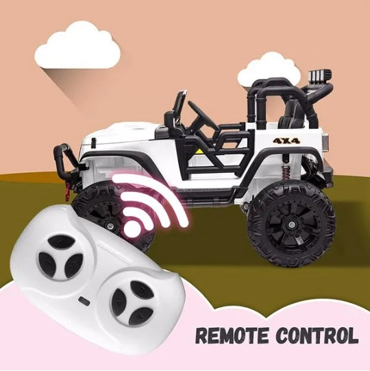 US Local 48.4 Large Ride On Car For Kids, Battery Powered Electric Car With 2 Seats, Remote Control, 14 Large Suspension Wheels, LED Lights, Music, Bluetooth For Boys & Girls,white