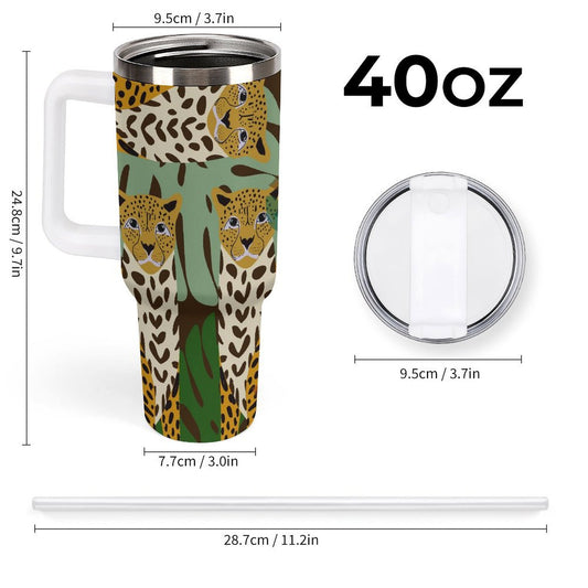 PHDT00405 POD US Local Tumbler 40 oz Large Capacity Car Cup Leopard