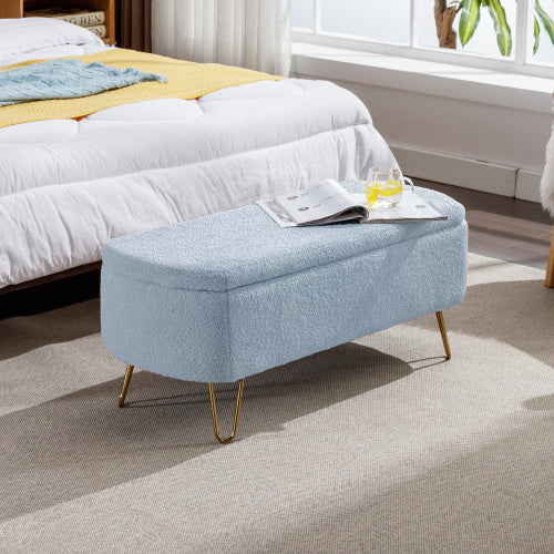 US Local Blue Bedside Storage Footstool