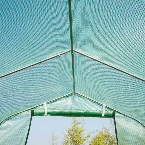 UK Local Outsunny Polytunnel Greenhouse With Windows And Door, Walk In Greenhouse For Garden, Backyard 4 X 2 M