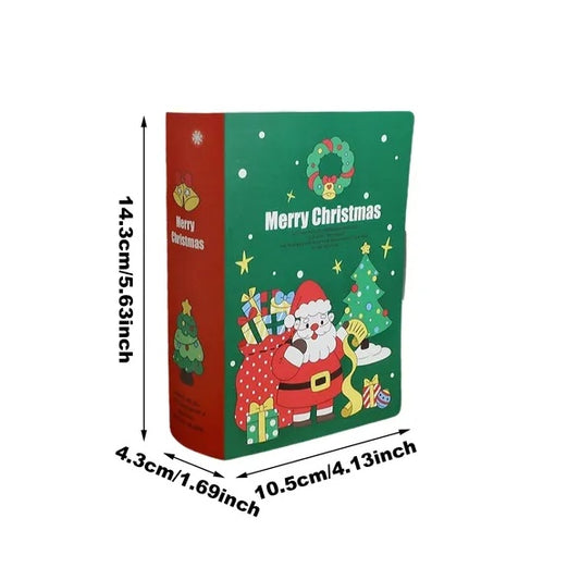 US Local 10 Pcs Christmas Candy Boxes Merry Christmas Santa Claus Xmas Tree Storybook Box Cookie Goodie Paper Treat Box For Christmas Gift Wrapping Holiday Party Supplies