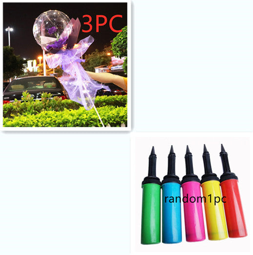 USA Local LED Luminous Balloon Rose Bouquet Transparent Bobo Ball Rose