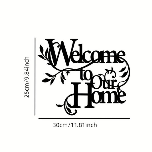 US Local 1PC Vintage Rustic Metal'Welcome To Our Home'Wall Sign,Farmhouse Decor For Porch