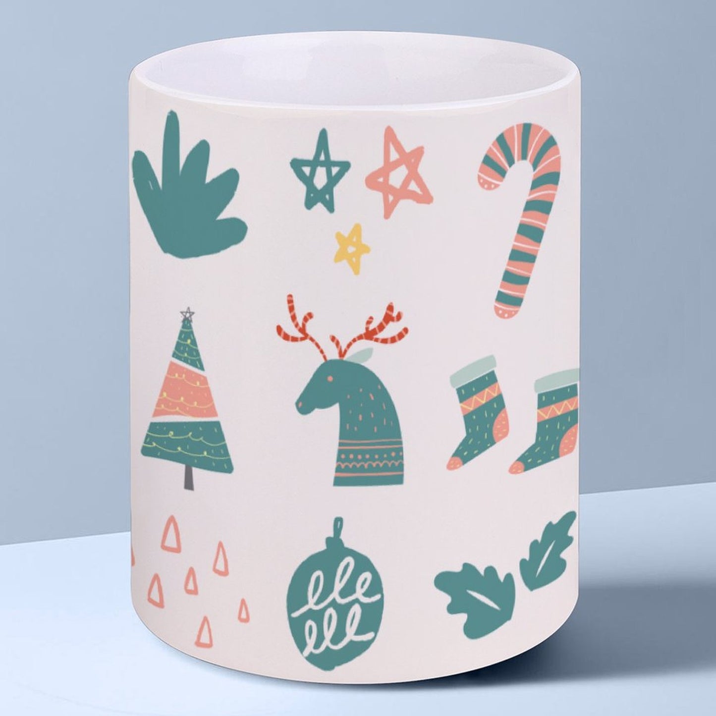 POD US Local White mug with full print, Christmas Sugar Candy 0099