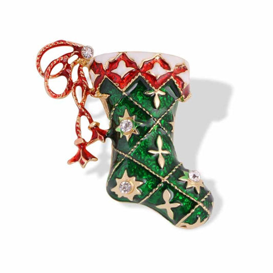 Christmas sock brooch