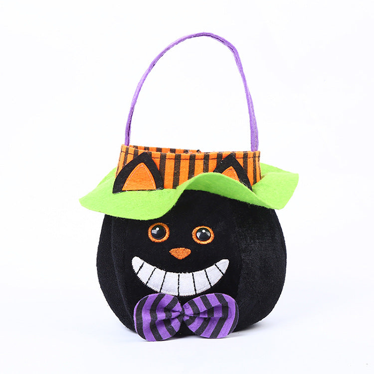 Cute Halloween Candy Bag Halloween Pumpkin Pattern Portable Handbag Cosplay Props Gift Basket Kids Gifts