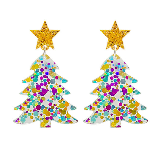 Christmas Atmosphere Earrings Sequins Colorful