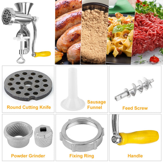 US Local 1 Pc Manual Meat Grinder Heavy Duty Hand Operated Mincer Sausage Maker Machine Noodle Maker Kitchen Food Grinder For Pork Beef Pepper
