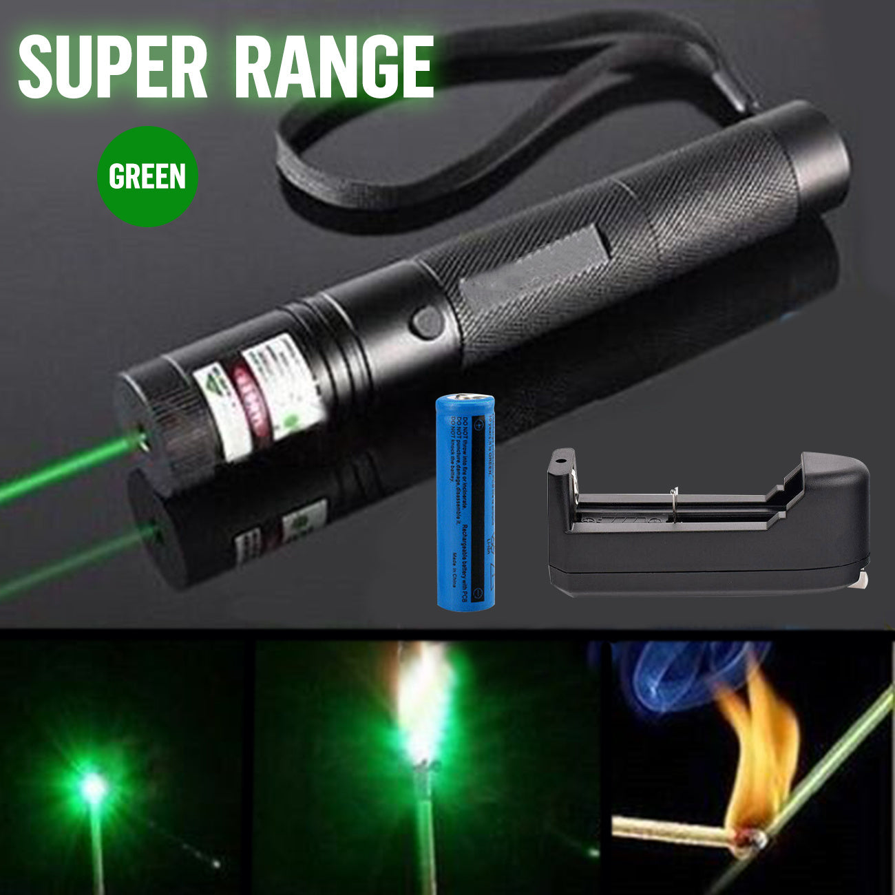 US Local 9900Mile Strong Green Laser Pointer Pen Light Visible Beam Lazer Torch 532nm USB Rechargeable Flashlight