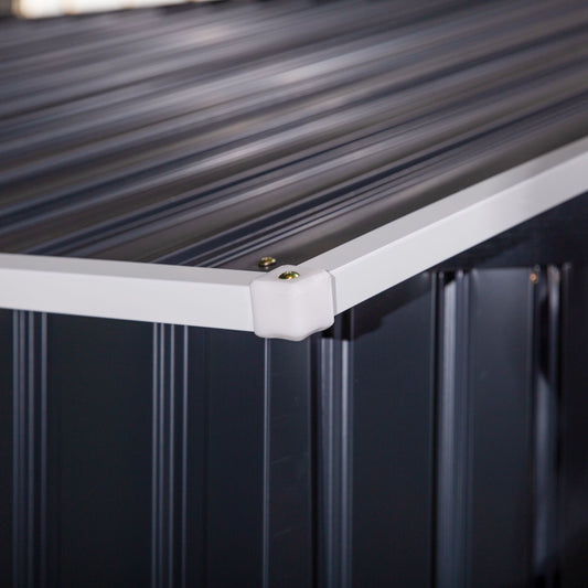 US Local 11' X 9' Metal Storage Shed, Garden Tool House With Double Sliding Doors, 4 Air Vents For Backyard, Patio & Lawn, Dark Gray