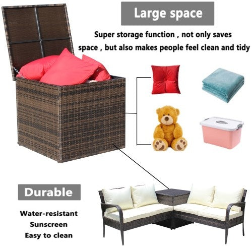 USA Local Wicker Patio Furniture Storage Box