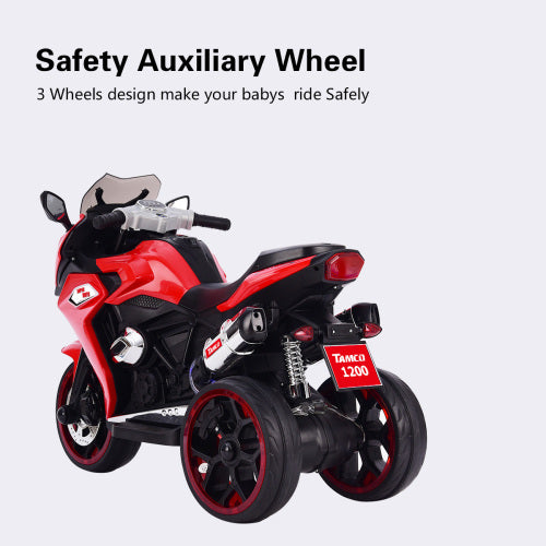 US Local 12V Kids Electric Motorcycle ,ride On Motorcycle,Three Lighting Wheels Kids Electric Toys Boys Girls Motorcycle, Children Battery Motor Bikes Rechargeable 3 Wheels Ride On Electric Motorcycle