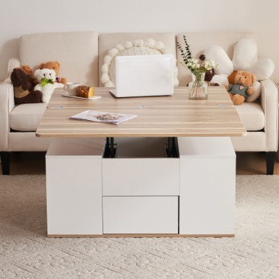 UK Local Grey Coffee Table With Storage, Lift Up Coffee Table For Living Room, Coffee Table With 2 Drawers Lift-Top Sofa End Tea Tables For Living Room Furniture