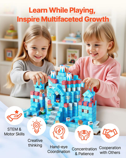 US Local Magnetic Blocks 150 PCS Glacier Castle Set STEM Montessori Sensory Toys