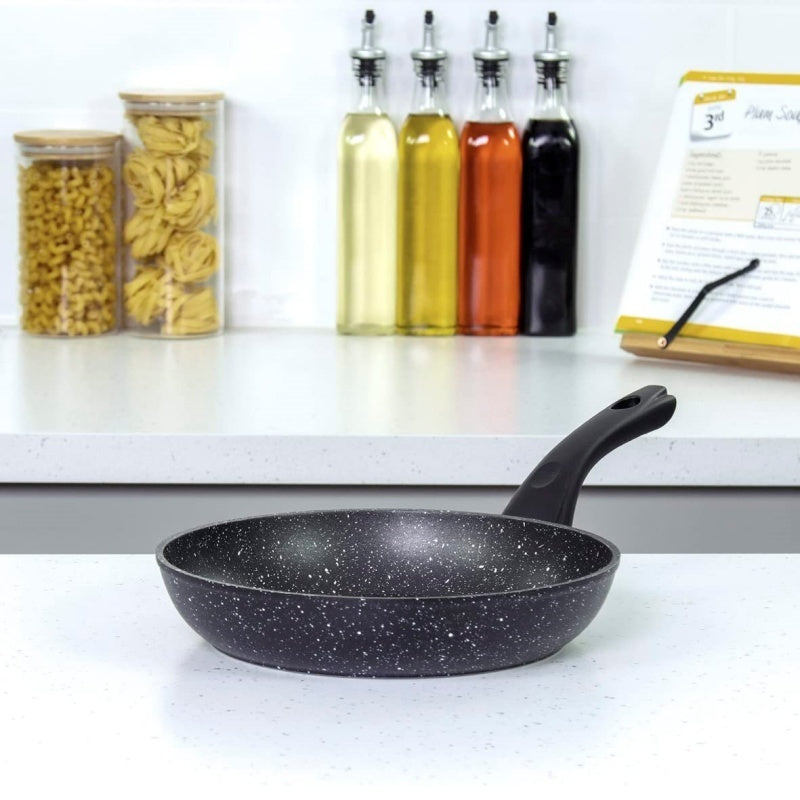 UK Local Non Stick Black Frying Pan Ceramic PTFE Coated For Gas Electric Induction