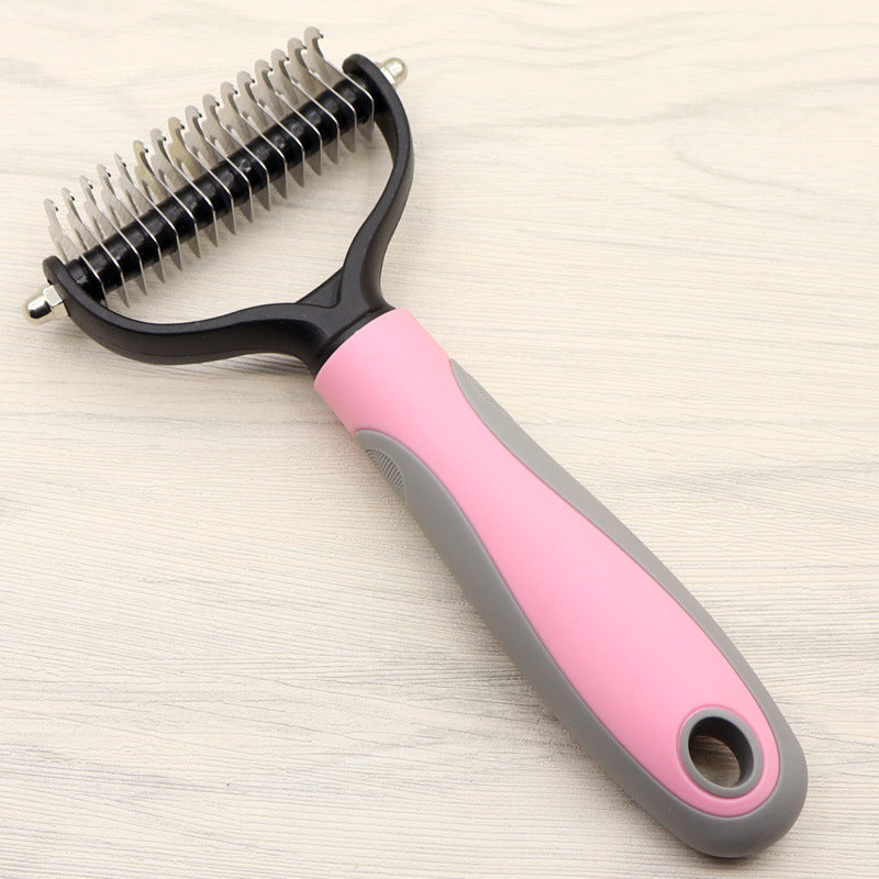 US Local Pet Long-haired Dogknot Comb Double-sided Blade Dog