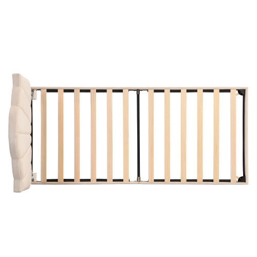 UK Local Velvet Upholstered Bed,Single Bed-3ft 90x190cm, Shell-like Bed With Golden Iron Legs, Wooden Slatted Frame, Upholstered Bench With Storage Space 90x40x42cm