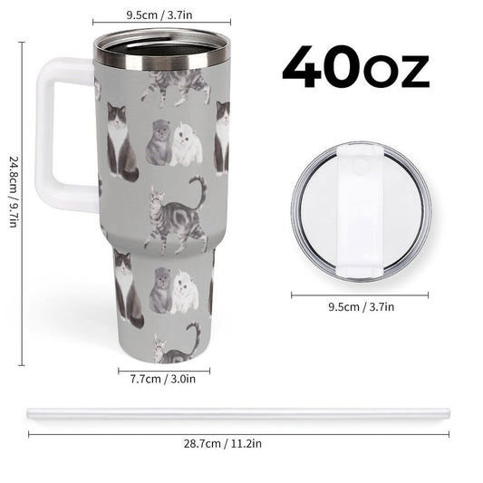 PHDT00245 POD US Local Tumbler 40 oz Large Capacity Car Cup Cat