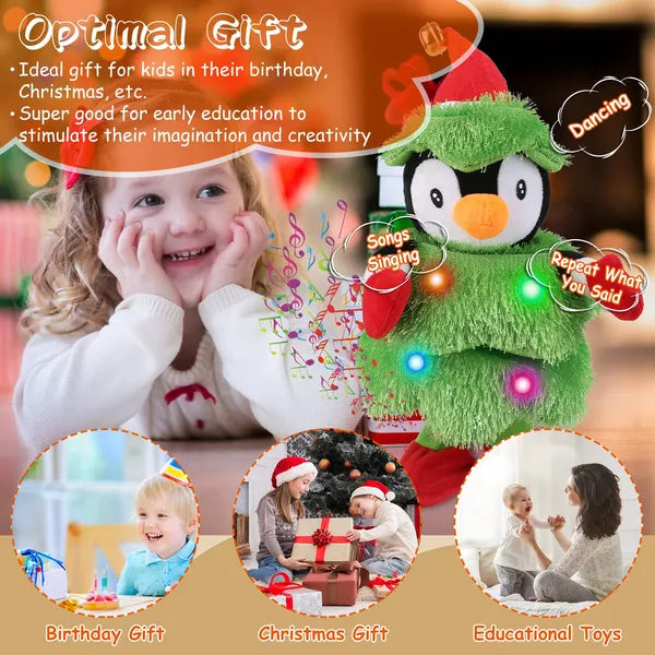 Electric Dancing Singing Plush Toy Twisting Snowman Toy Talking Interactive Mimicking Funny Songs Wiggly Dance Kid Christmas Gift