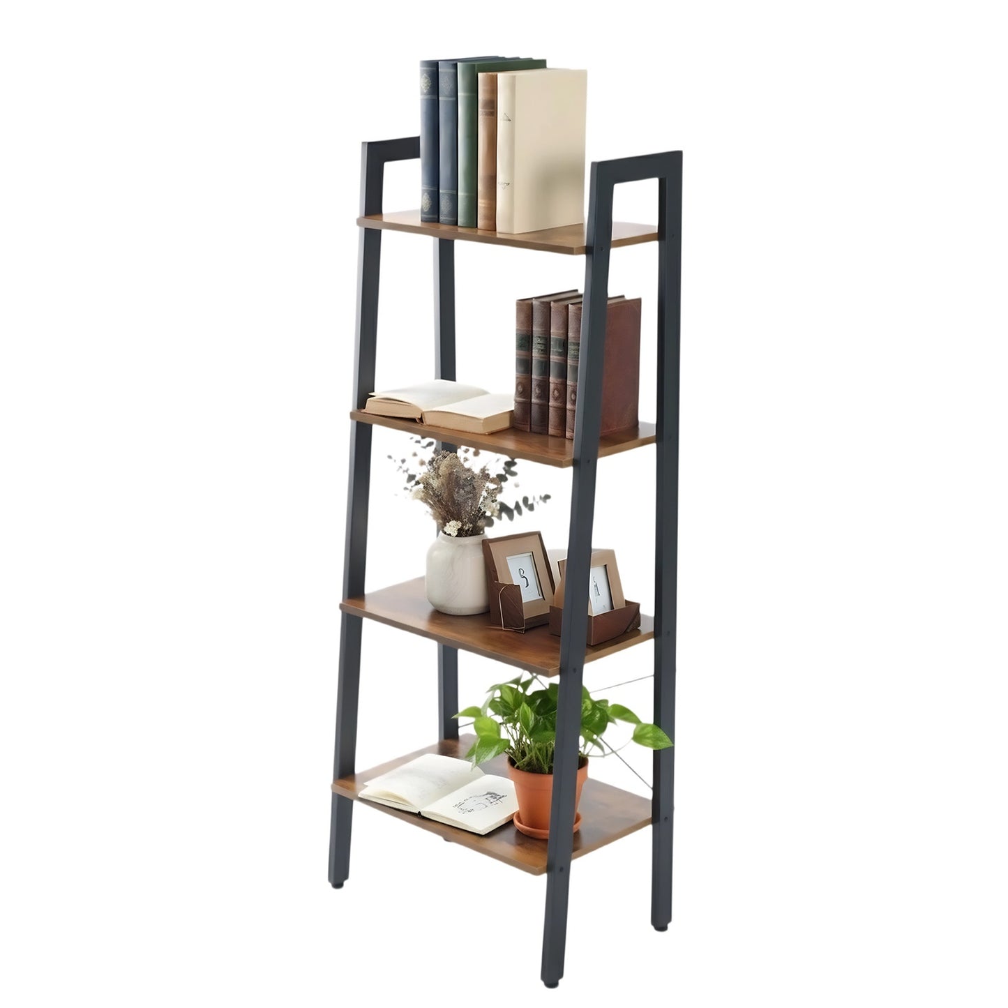 US Local 4-Tier Ladder Shelf, Bookcase Storage & Display Shelf