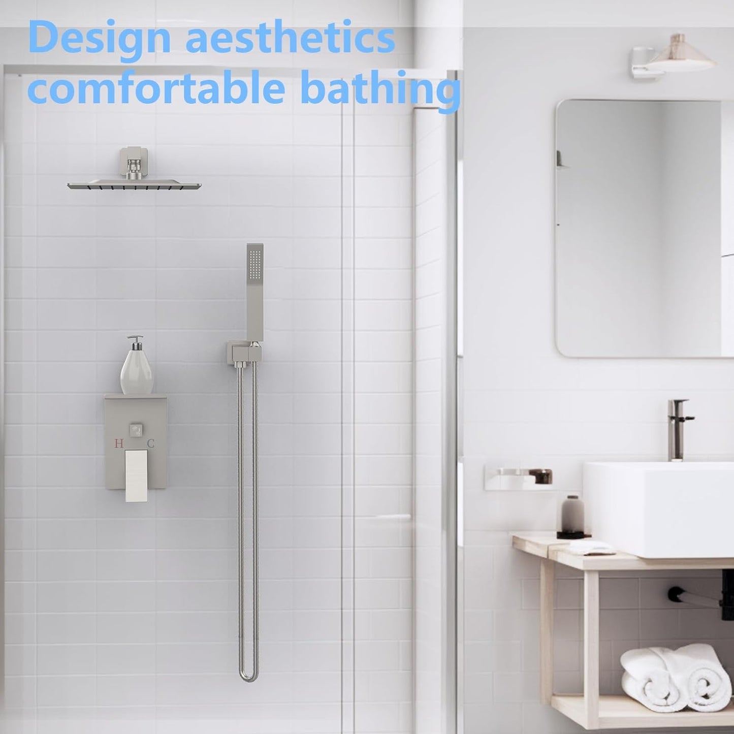 US Local Rainwater Shower System With Storage Rack, Unable To Ship On Weekends