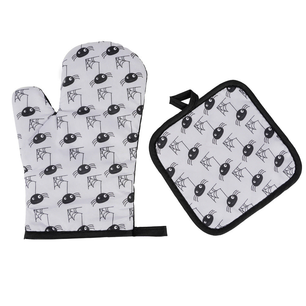 Halloween Pattern Microwave Oven Insulated Gloves