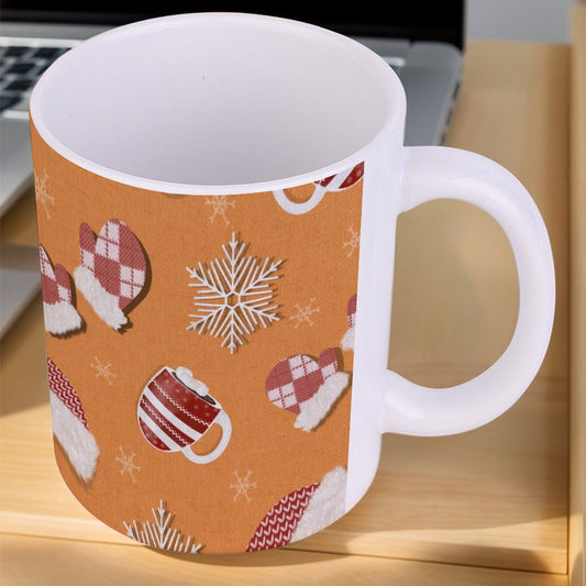 POD US Local White mug with full print, Christmas Santa Claus Yellow 0043