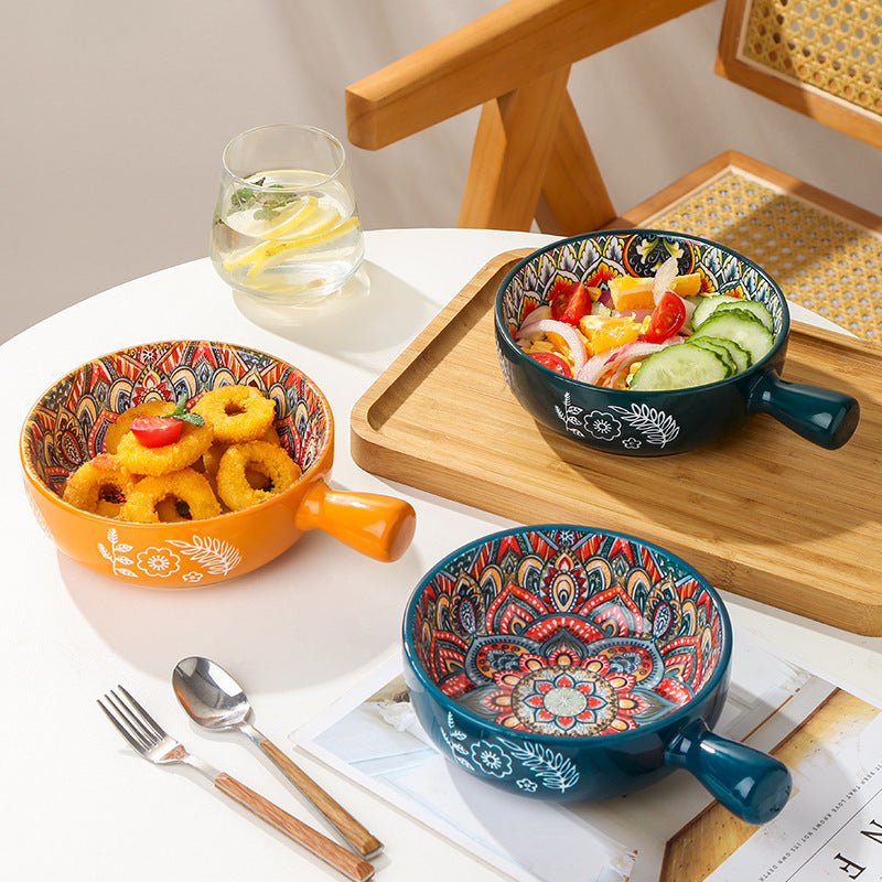 USA Local Glazed Salad Bowl Dessert Bowl Household