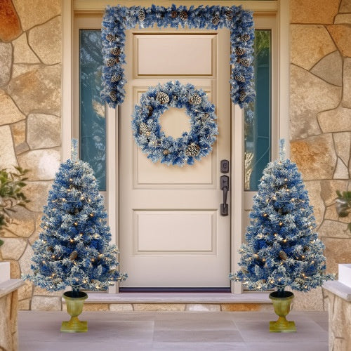 US Local Pre-lit Christmas Tree Artificial Christmas 4-piece Set