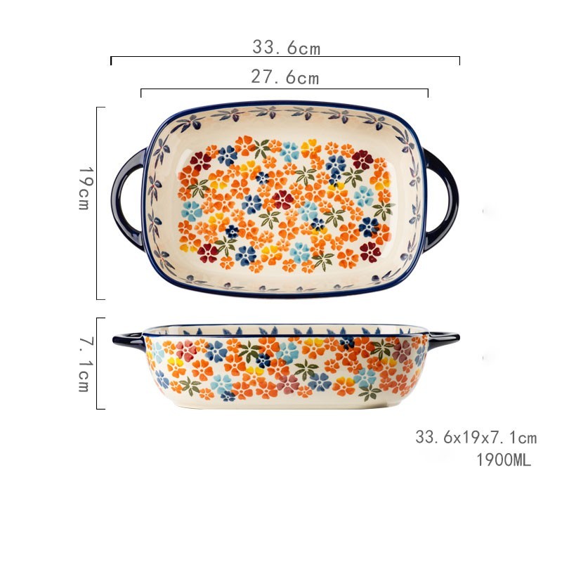 Ceramic Bowl With Special Handle For Oven And Microwave Oven