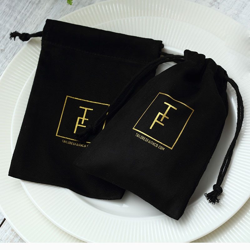 USA Local Flannel Jewelry Packaging Drawstring Drawstring Pocket Mobile Power Earphone Storage Bag