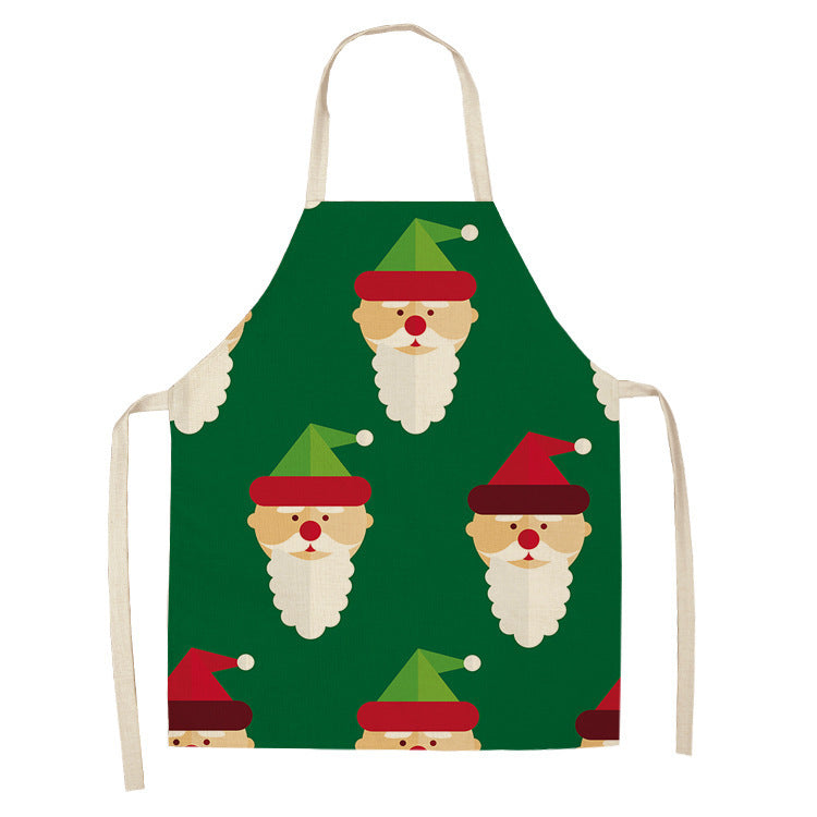 Christmas linen apron