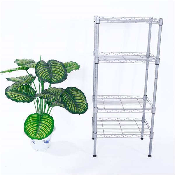 US Local Rectangular Four Story Household Storage Rack, Silver Gray
