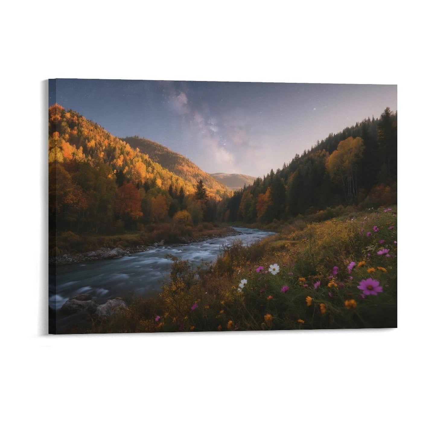 Decorative Interior Frame Painting Mountain-river-starry-autumn-2