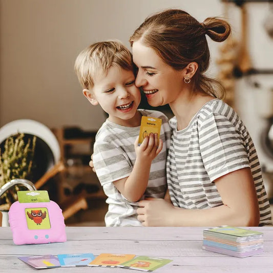 US Local 224 Words Kid Flash Talking Cards 112 Card Electronic Cognitive Audio Toddler Reading Machine Animal Shape Color Repeated Learning Cards English For Child