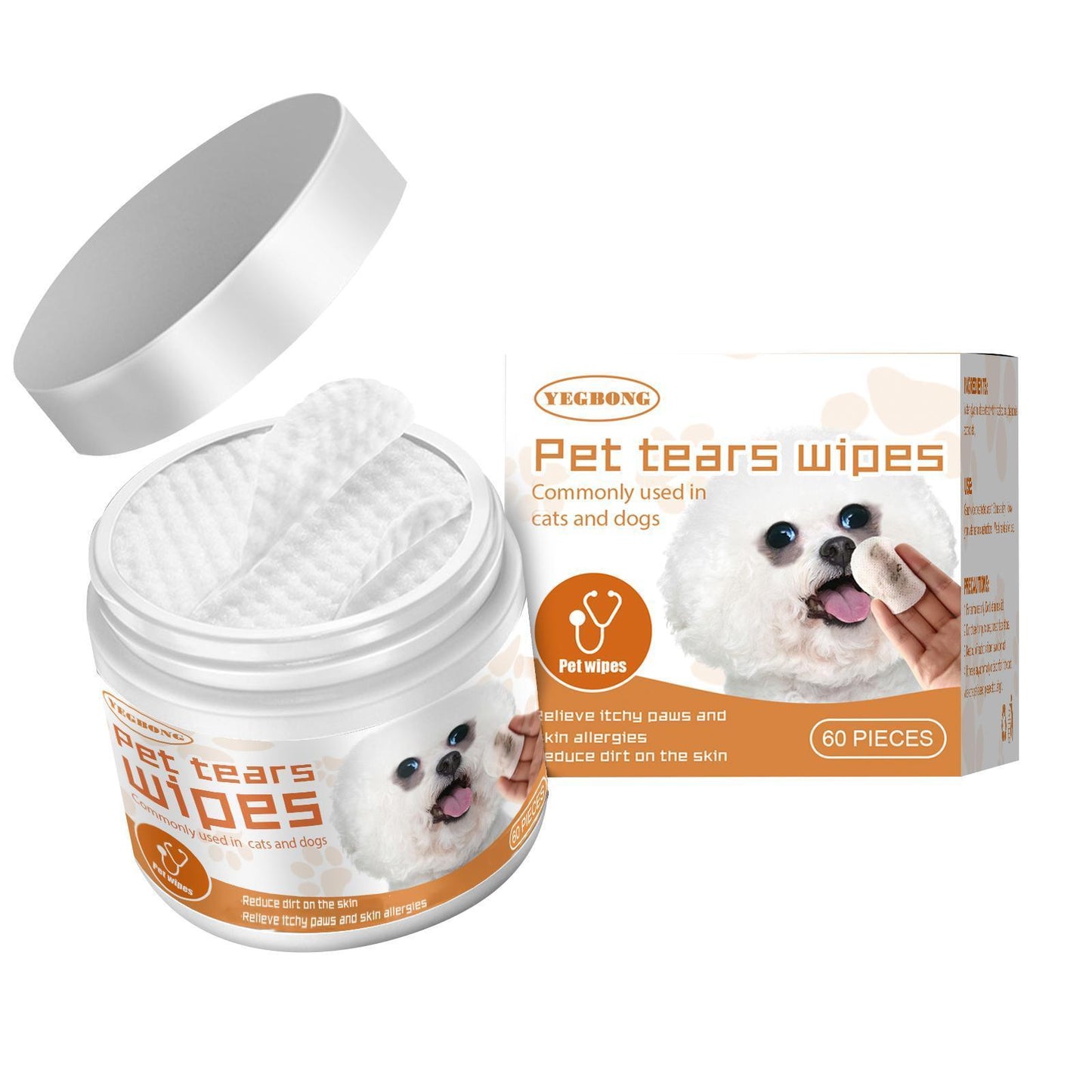 US Local Yegebang Pet Wipes For Cleaning Dogs And Cats Tear Stains Eye Cleaning Wipes Eye Dirt Cotton Pads