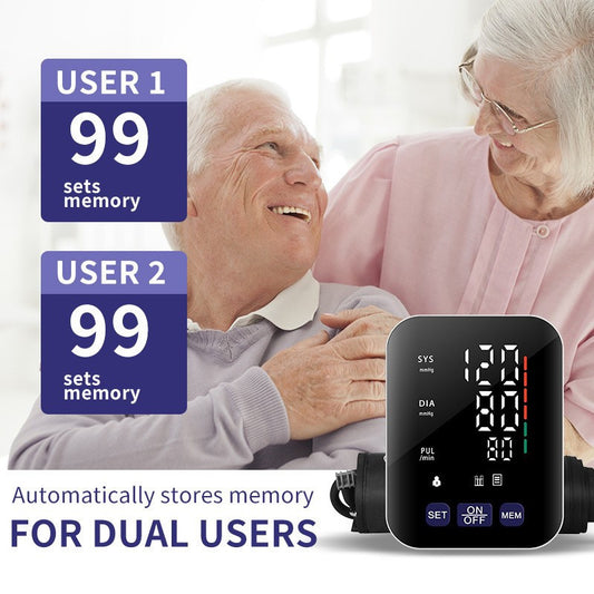 UK Local Multifunctional Home Blood Pressure Monitor With Cuff, Records 99 Measurements And Tracks Heart Rate