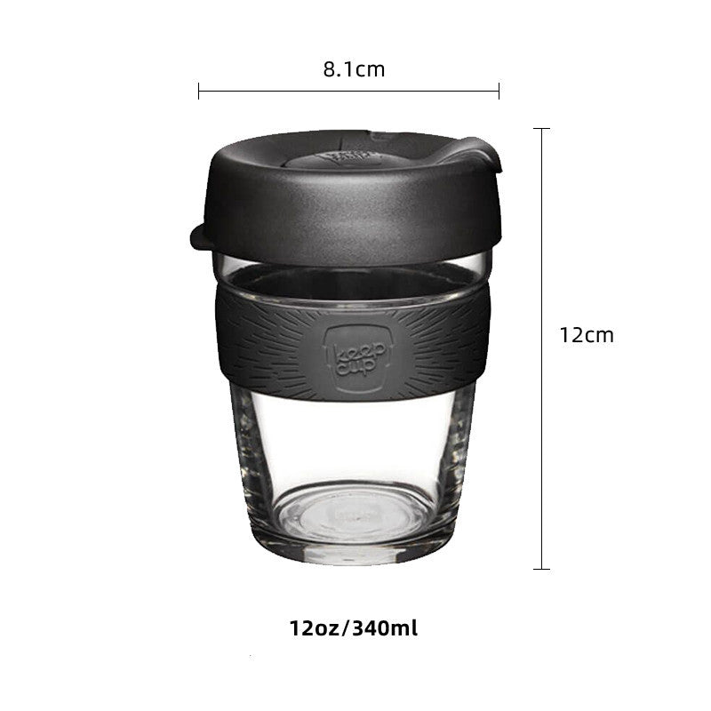 Coffee cup ins wind portable female water cup transparent glass