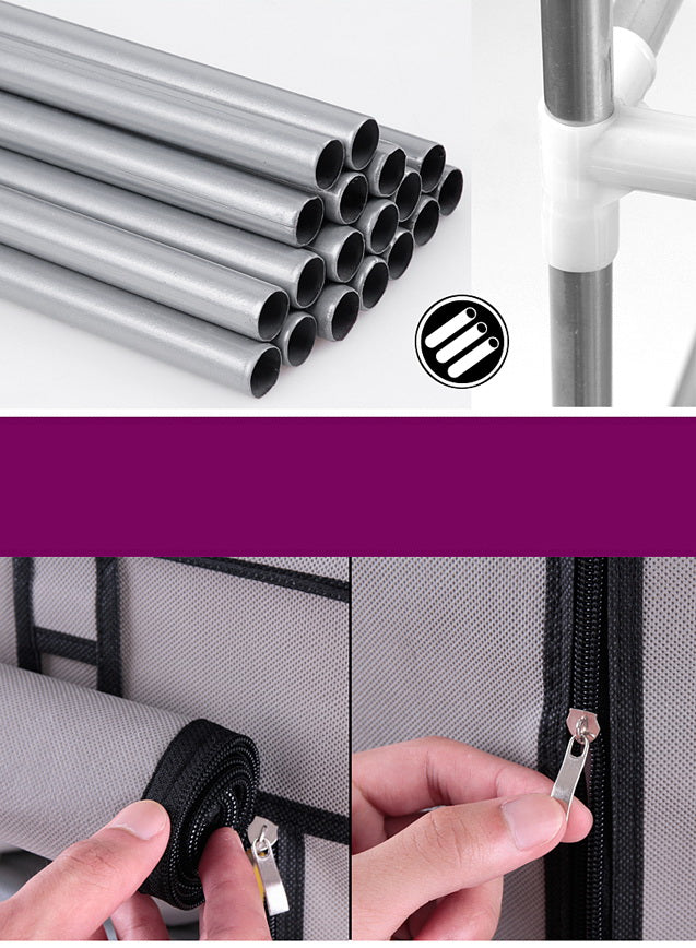 US Local Double Row 9-grid Non-woven Shoe Cabinet Boots In Coffee Color