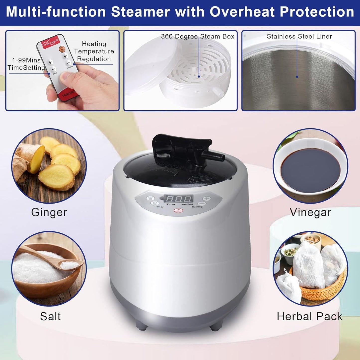 US Local Portable Steam Sauna Room Full Body Sauna Suit For Home Indoor Portable Steam Sauna Tent With Folding Chair And Remote Control