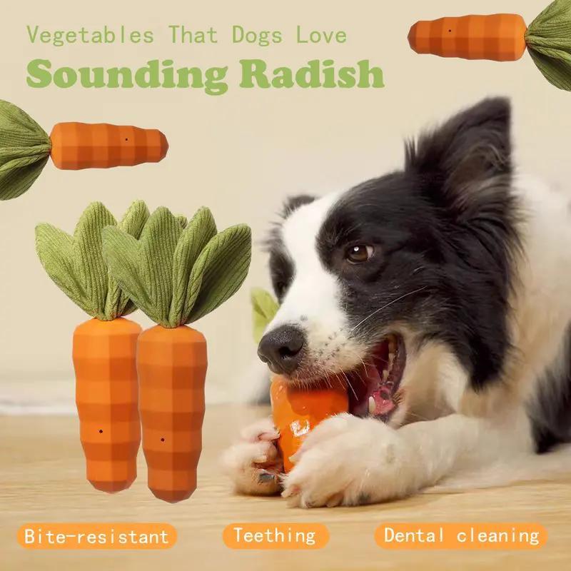 US Local Rubber Carrot Dog Toy For Chewing Dogs, For Training And Cleaning, Durable Interactive Toy For Puppies And Medium-sized Dogs