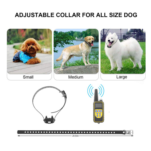 US Local 1Pc Dog Training Collar With Remote IP67 Waterproof Pet Trainer 300mAh Rechargeable 875 Yard Remote Control 4 Modes Adjustable Level
