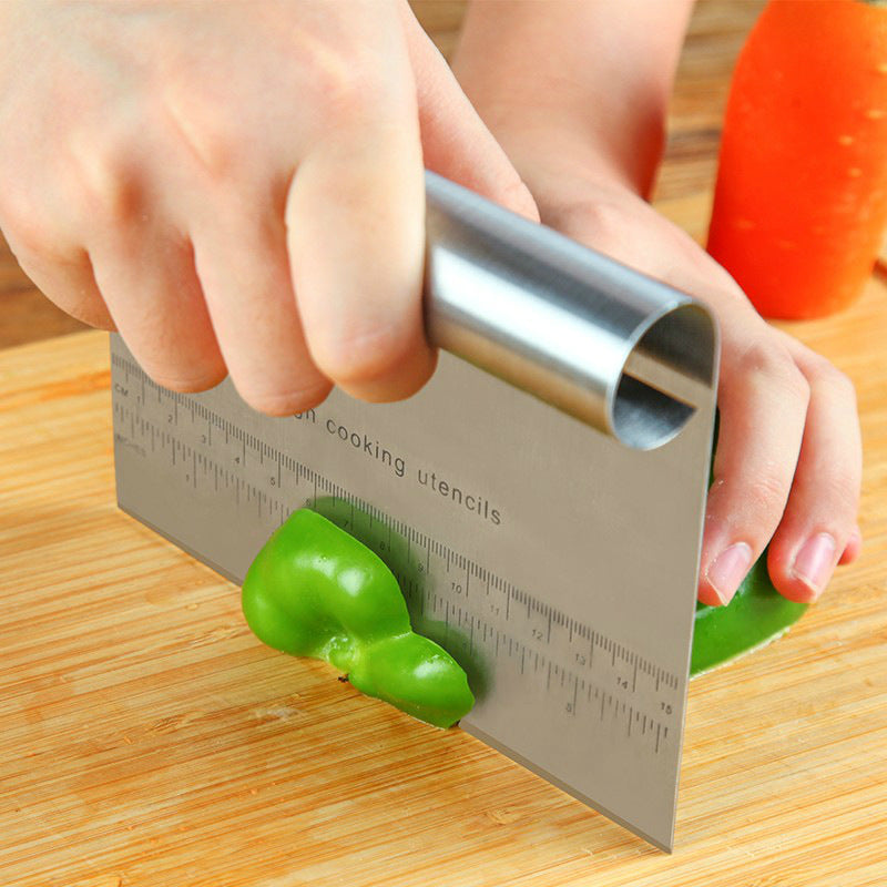 US Local Stainless Steel Pastry Spatulas Cutter With Scale Pizza Dough Scraper Fondant Cake Decoration Tools Baking Kitchen Accessories Dough Cake Stainless Steel Pizza Flour Tool Cutter Chopper Scraper