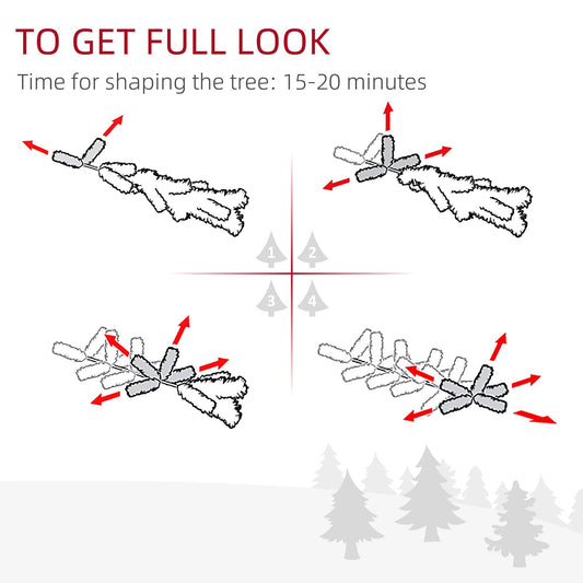 CA Local 7 ft Christmas Tree Artificial Classic Tree Holiday Indoor Decoration, With Mental Support 968 Tips, Green