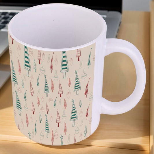 POD US Local White mug with full print, Christmas Tree 0044