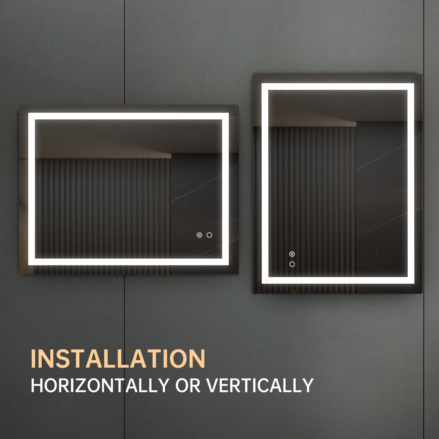 US Local LED Bathroom Mirror With Touch Button Control