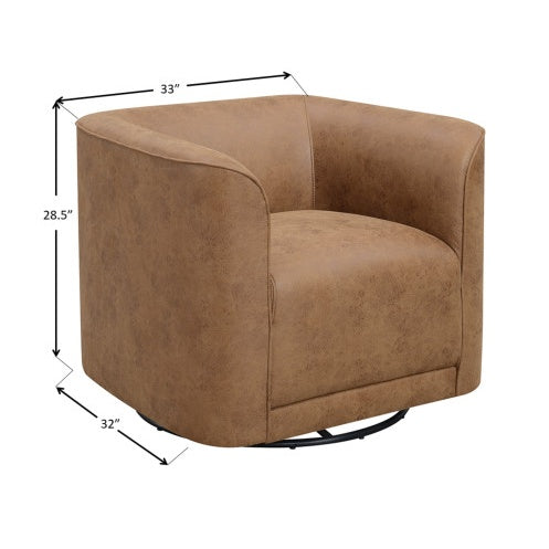 US Local Wallace Bay Brella Brown Swivel Accent Chair