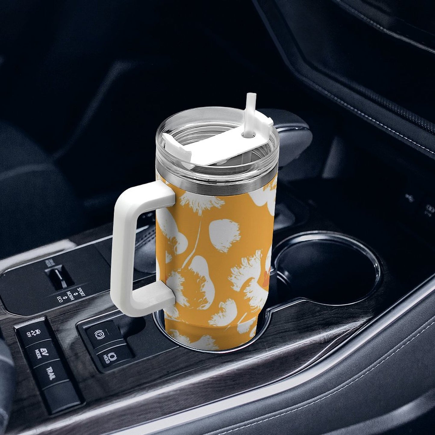 PHDT00370 POD US Local Tumbler 40 oz Large Capacity Car Cup Flowers Orange