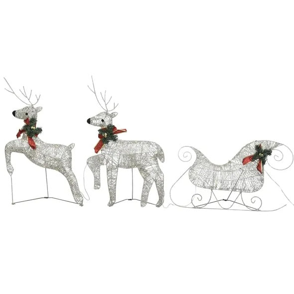 US Local Reindeer & Sleigh Christmas Decoration 60 LEDs Outdoor Gold