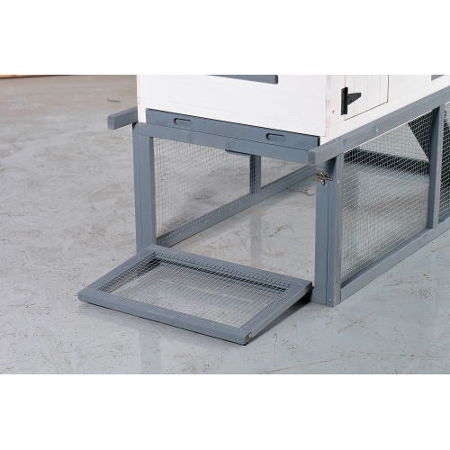 US Local 53-inch Double-tier Wooden Outdoor Indoor Waterproof Chicken Coop And Rabbit Hutch Complete With A Roof, Stairs And A Removable Cleaning Tray Suitable For Small To Medium Pets